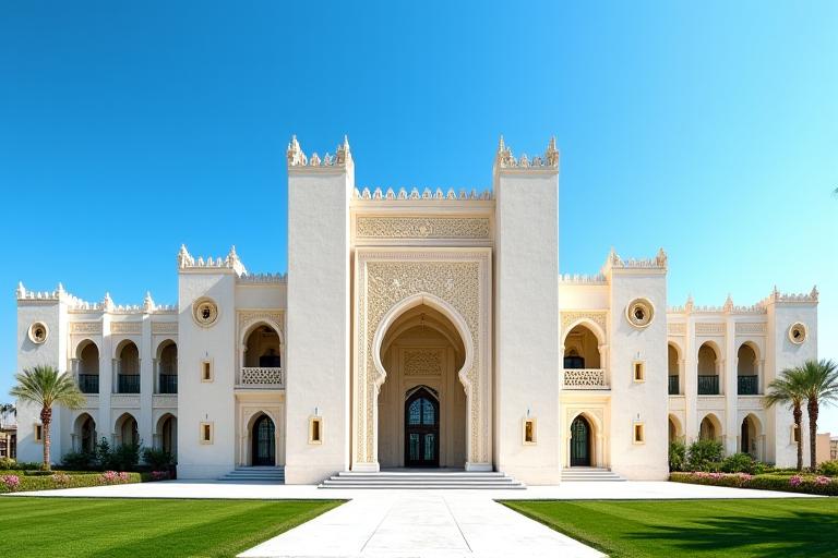 Exterior view of Qasr Al Watan palace in Abu Dhabi.